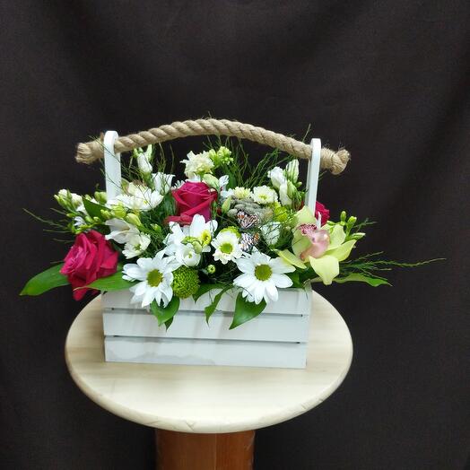 Box with flowers