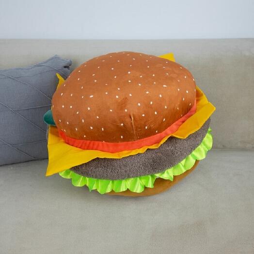Мягкая игрушка Чизбургер для девочек и мальчиков / Велюровый Чизбургер для малышей KiDWoW коричневый 20см