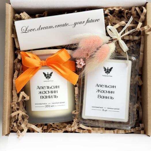 Подарочный набор "Апельсиновое настроение" со свечой