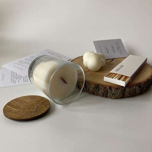 Gift set with aromatic light "Evening by the fireplace" from Aroma + candles