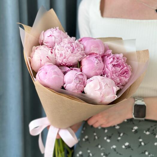 Пионы в букете - Сара бернар 9 шт Арт. 109