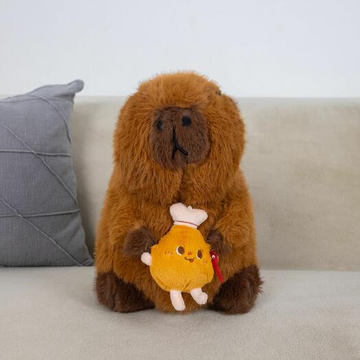 Capybara Clark soft toy for girls and boys / Plush capybara as a gift Kidwow brown 30cm