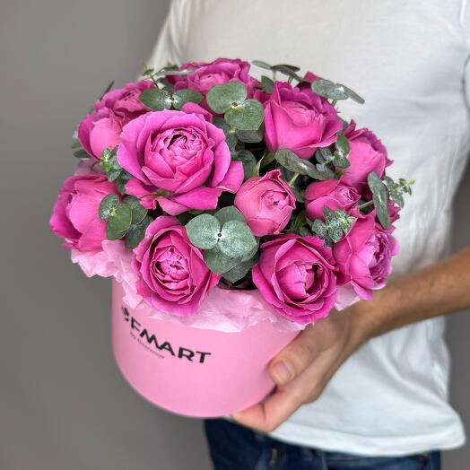 Коробочка из пионовидных роз Мисти баблз 😍