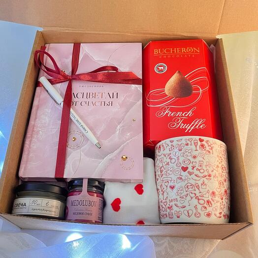 Gift set "Blave" with a diary, mug and sweets