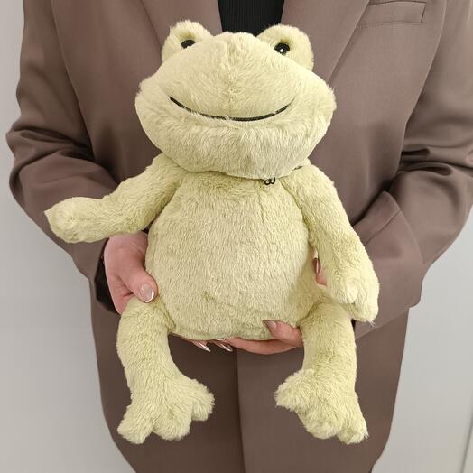 Toy soft frog pistachio, 26 cm