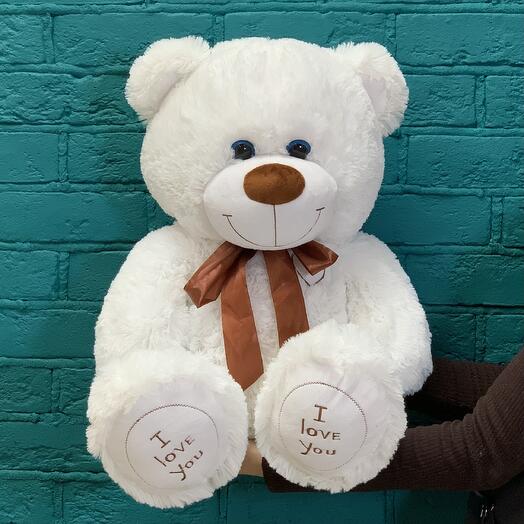 Soft toy "Bear Tony" 70 cm white