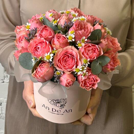 Цветы в коробке «Лето, ромашки»