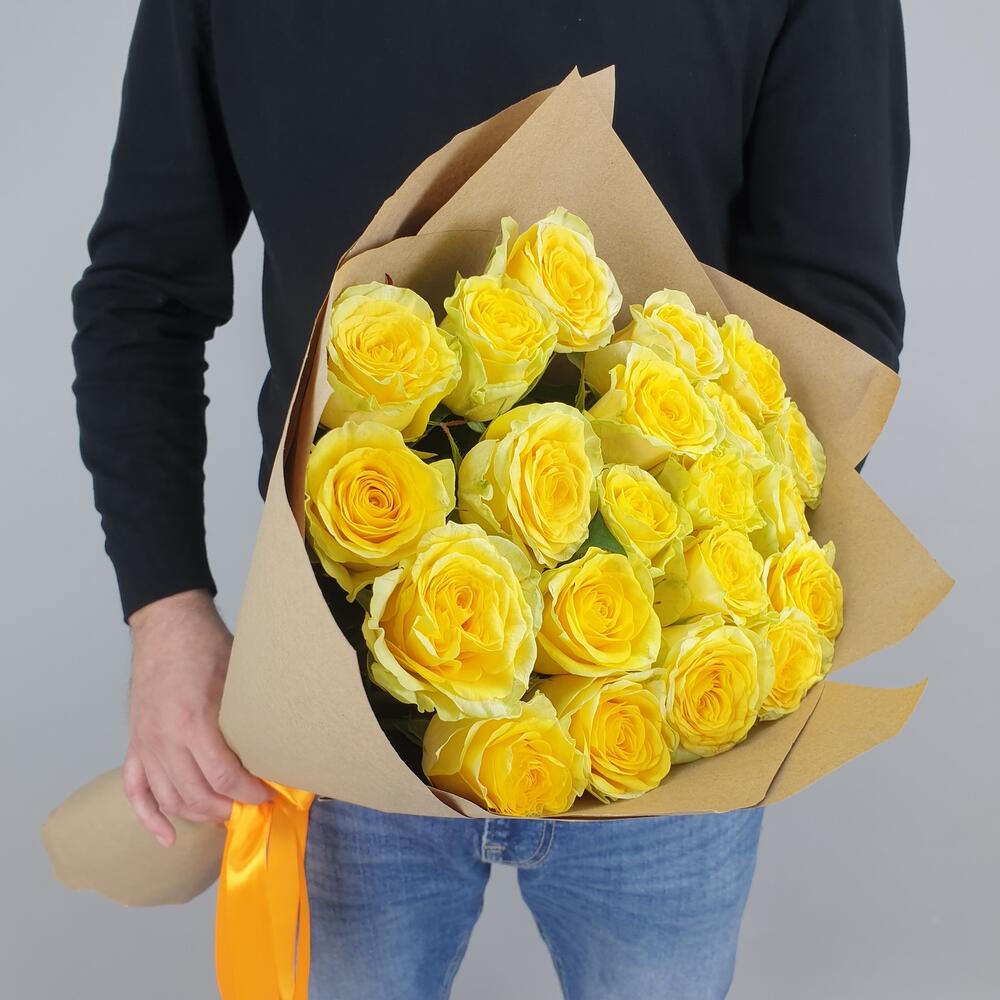 21 желтая роза