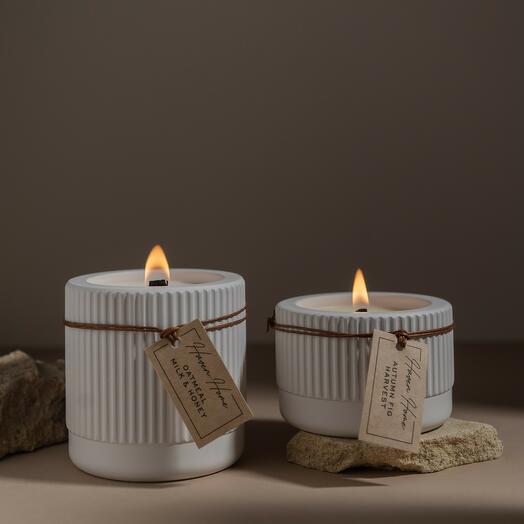 Подарочный набор "Прованс": соевые свечи в гипсовой керамике на День семьи