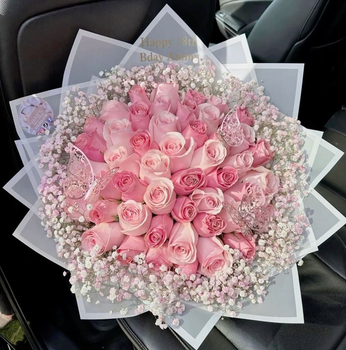 9 pink roses