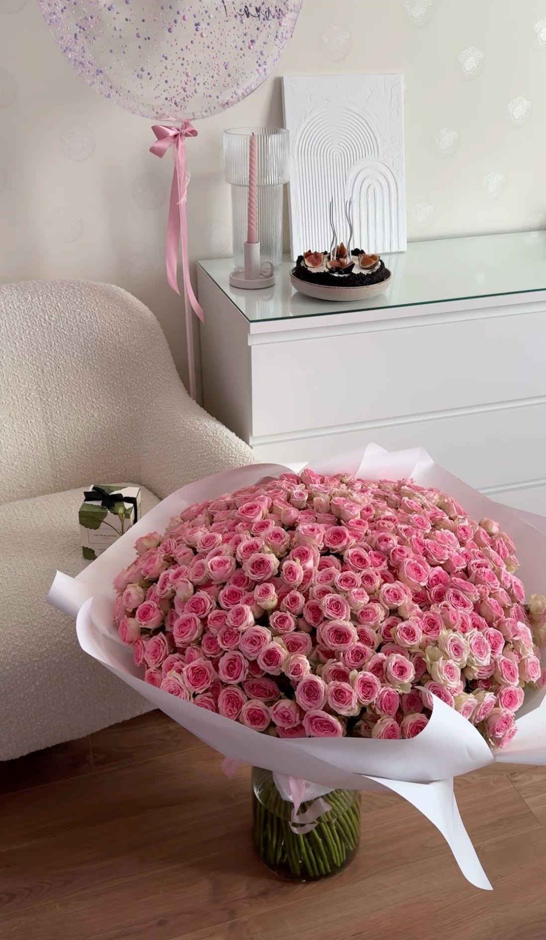 101 розовая роза 50 см великолепная 💖