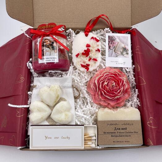Gift set Aromatic candles of handmade aroma raspberries