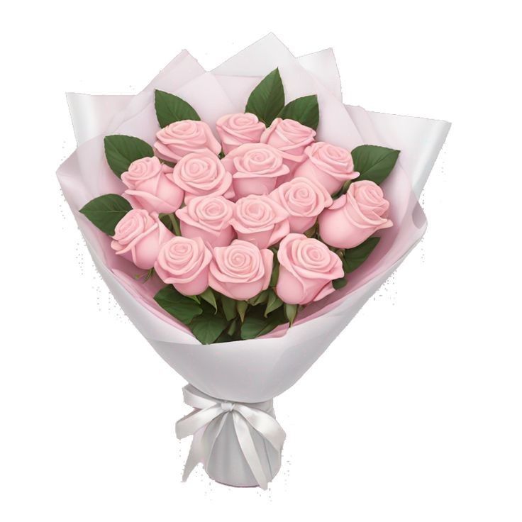 7 розовых роз