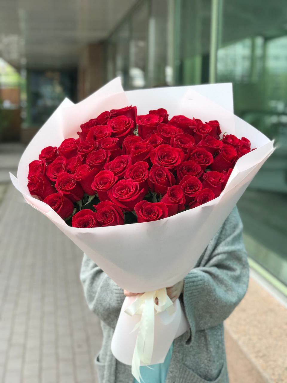 101 красная роза идеальная 🌹💖