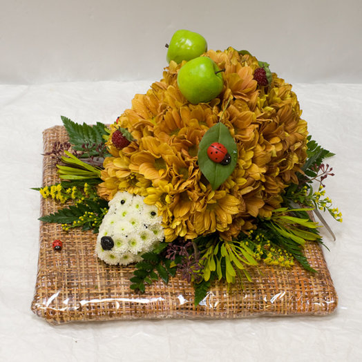 Фигура из цветов Ежик