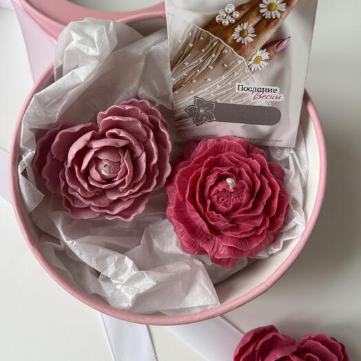 Gift set candle peony and candle peony heart