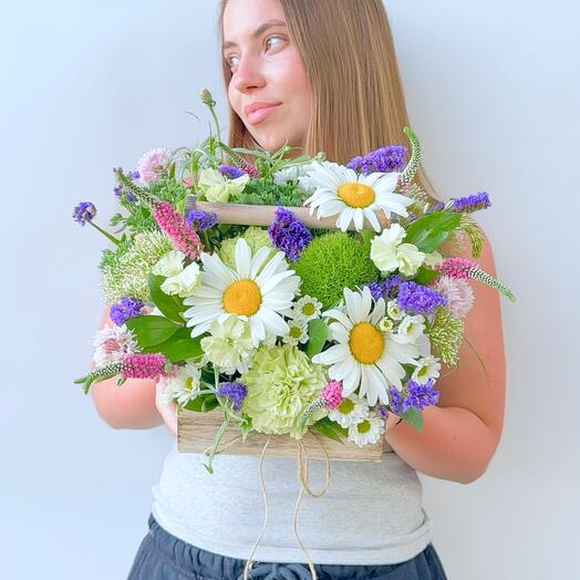 Composition with daisies