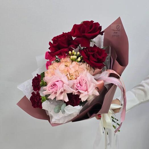 Hope for happiness bouquet of French roses