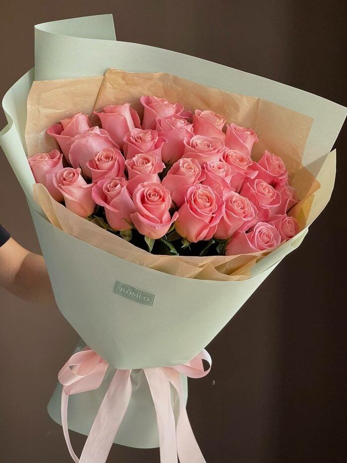 25 Pink Roses 50 cm Luxurious 💎