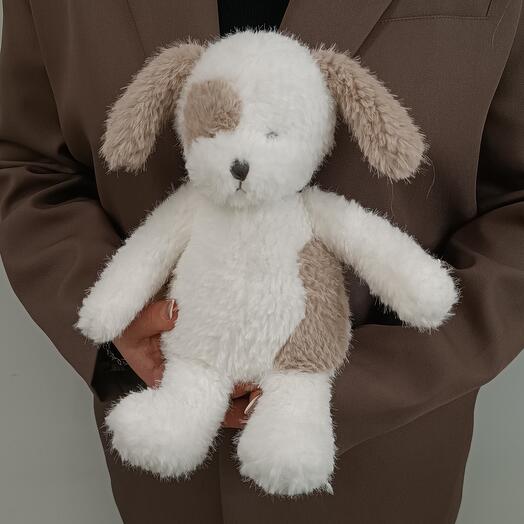 Soft dog beige, 23 cm, named Pups, Classic collection