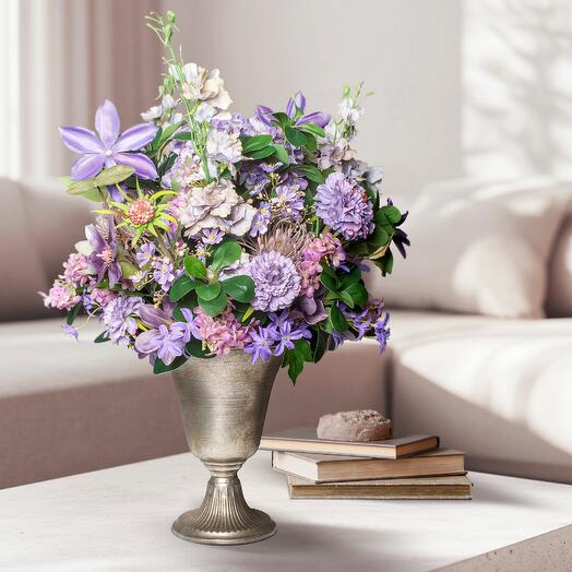 Иккусственные цветы в вазе для декора , композиция "Princesse"