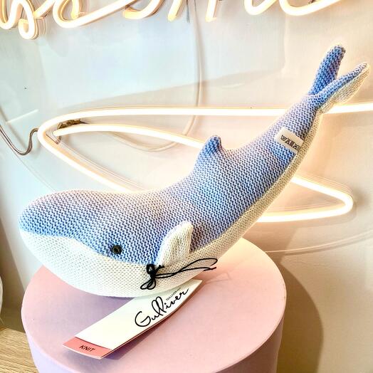 Soft whale toy blue