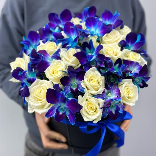 Orchid with white roses