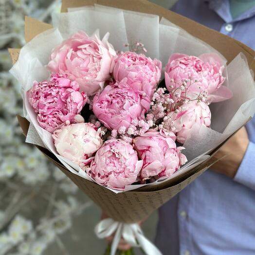 9 Нежных Пионов «САРА»