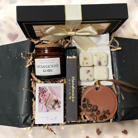 Gift set of candles and aromashash aroma Irish coffee