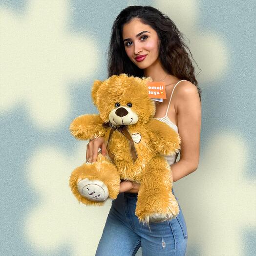 Soft plush toy small brown bear fluff