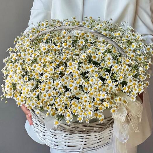 Корзина с ромашкой " Солнечные лепестки"