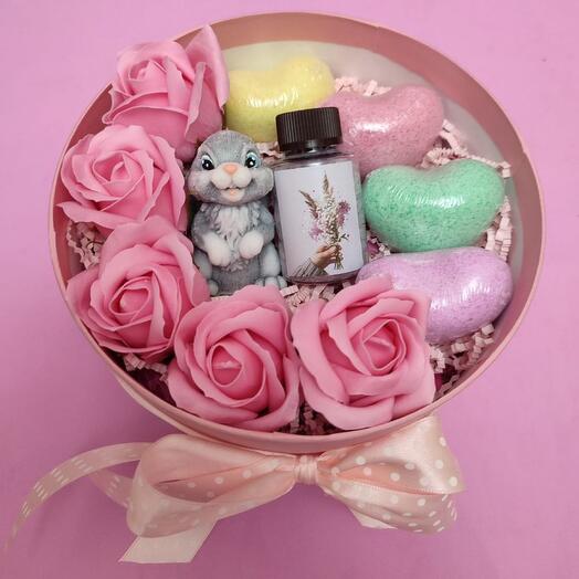 Gift box with soap roses