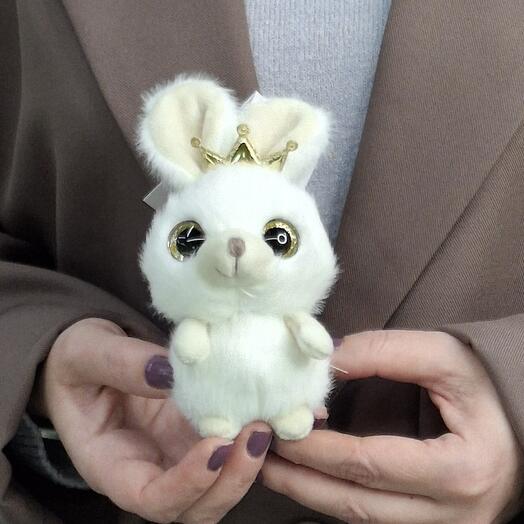 Игрушка мягкая "Зайка в короне" кремовый