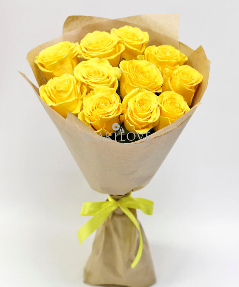 11 yellow roses