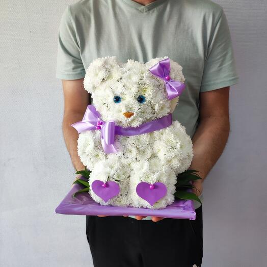 Мишка из хризантем