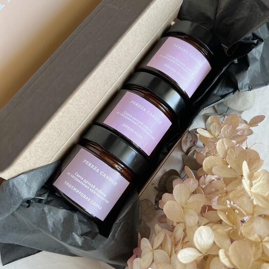 Набор ароматических свечей (3 натуральные свечи по 100мл)