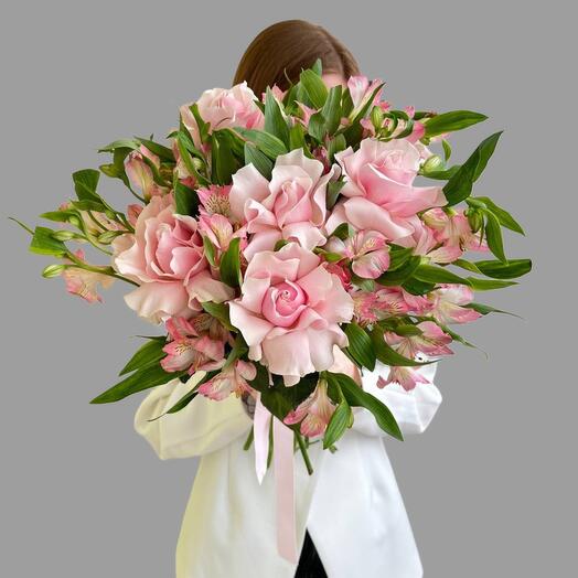 French roses of alstromeria pink rose