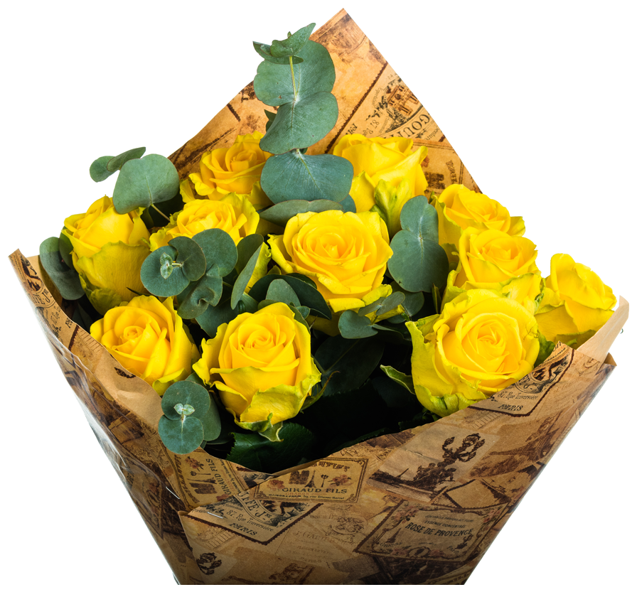 11 желтых роз