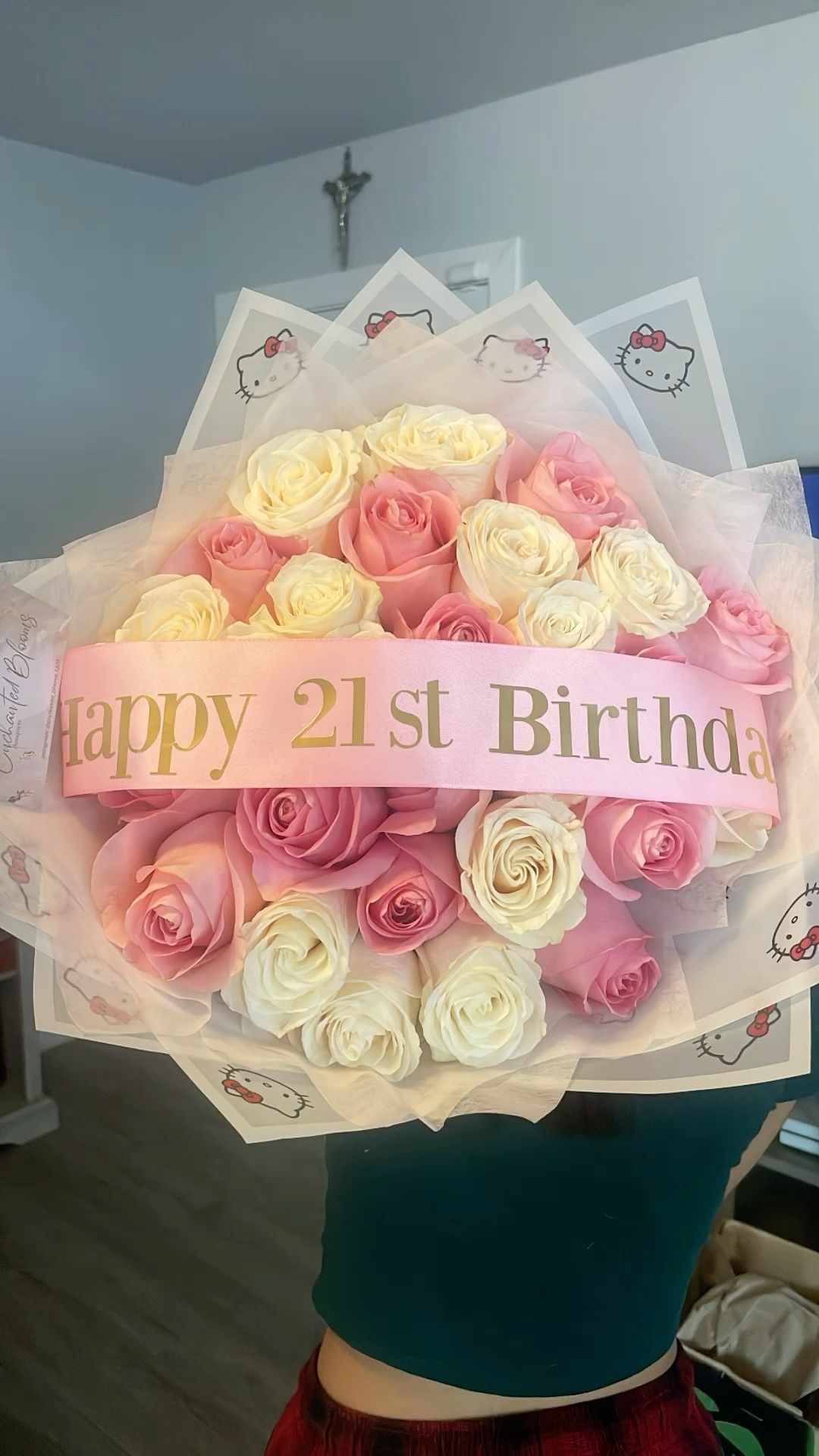 21 pink roses