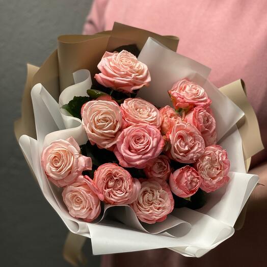 9 pionivate bush roses Madame Bombastik