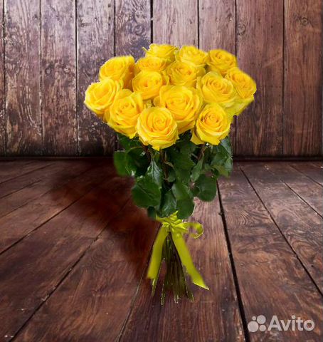 15 желтых роз