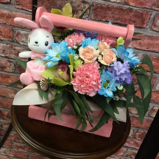 Bunny with flowers