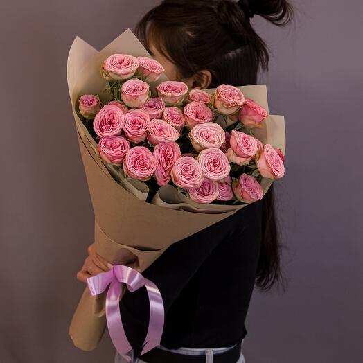 Bouquet of bush pionoid roses 7 pcs