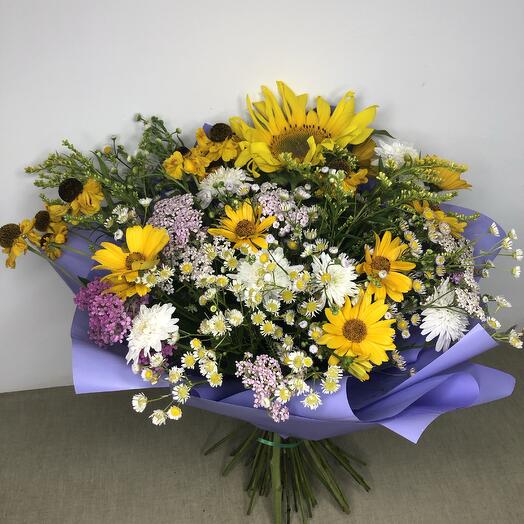 Bright bouquet with sunflower