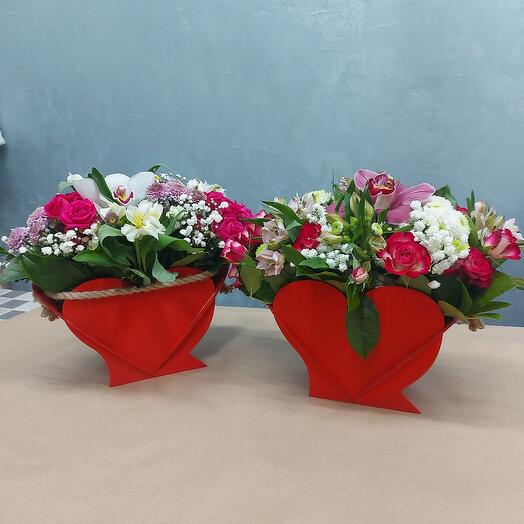 Композиция в коробке Сердце для Любимой