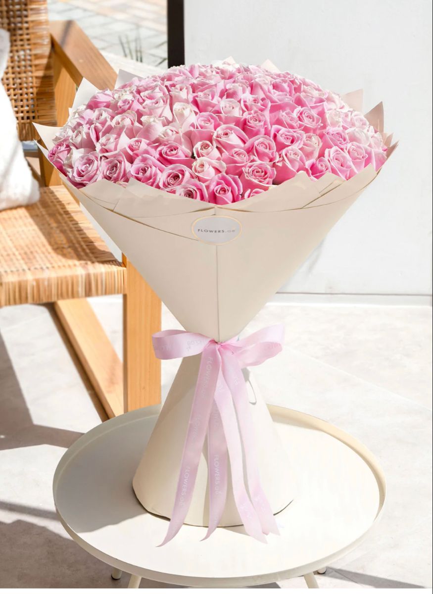 101 розовая роза 50 см идеальная 💐