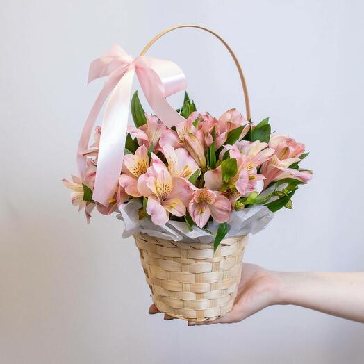 Summer Basket with Alstromeria