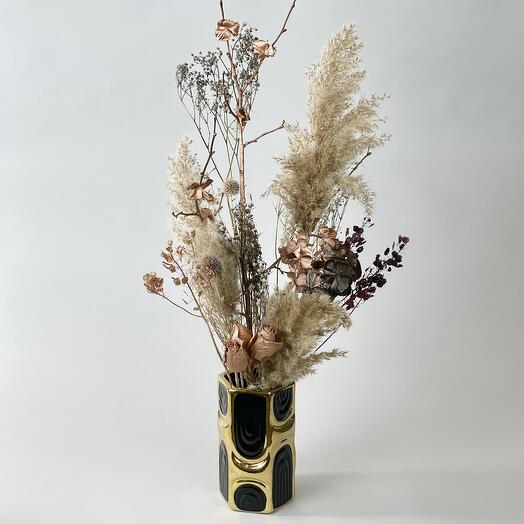 Сухоцветы в вазе Сесиль