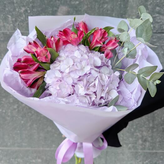 «Лавандовый сон» букет с гортензией