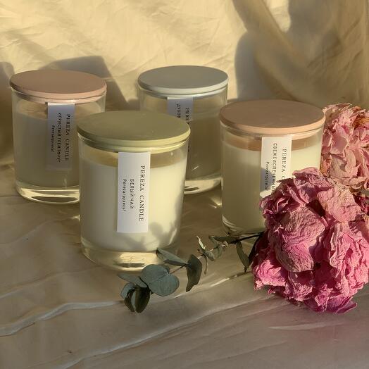Gift set of candles (4 natural candles of 180ml)